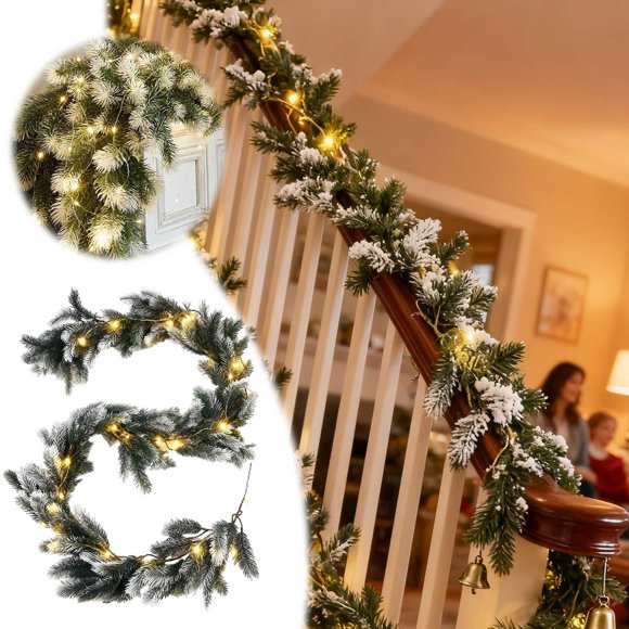 Tone Needle Vine Flowers with Warm White LED Lights for Indoor Outdoor Year Round Festive Home Party Wedding Event Decorative Lighting