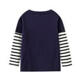 thumbnail image 3 of BOBOGOJP Toddler Boys Cotton Sweatshirt- Cool Casual Crewneck Long Sleeve Kids Graphic Tops Dark Blue for Size 5-6 Years, 3 of 6