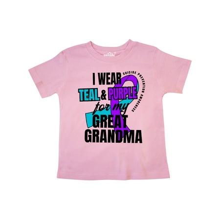 

Inktastic Suicide Prevention I Wear Teal and Purple For My Great Grandma Gift Toddler Boy or Toddler Girl T-Shirt