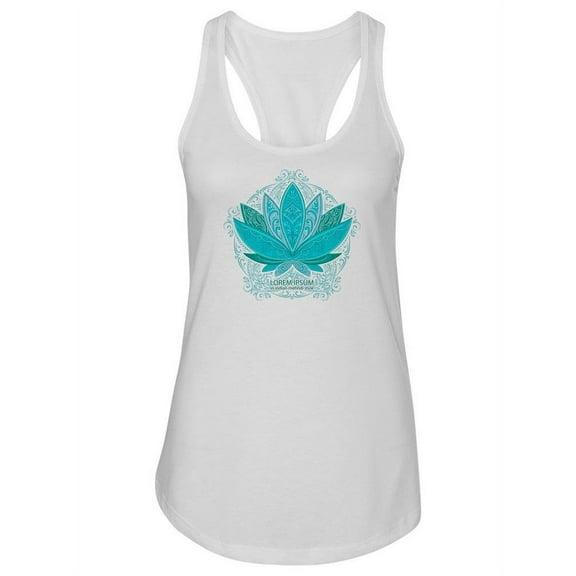 Blue Lotus Flower Design. Tank Women -Image by Shutterstock, Female Large