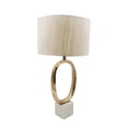 thumbnail image 2 of Aluminum Oval Shape Table Lamp with Cream Linen Shade - Brass, 2 of 5