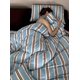 thumbnail image 2 of Juego de cama de punto de jersey retro a rayas azules con fundas de almohada y sábana ajustable, 2 of 10