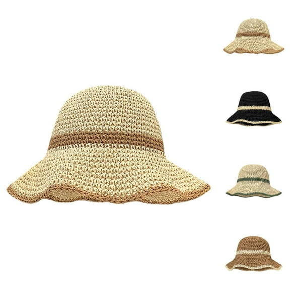 Packable UV Protection Straw Sun Hat for Women – Wide Brim Beach Hat for Vacation, Hiking & Summer Fun, Comfortable, Lightweight & Stylish for Protection from UV Rays Outdoors