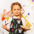 thumbnail image 3 of Black Christmas Gnome and Gift Pattern Kids Aprons for Girls and Boys,Adjustable Neck Strap Toddler Aprons for Kids Cooking Baking, 3 of 7