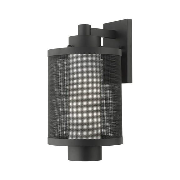 20683-14 Livex Lighting Nottingham - 1 Light Outdoor Wall Lantern in Contemporary Style - 9 Inches wide by 17 Inches high-Textured Black Finish