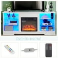 thumbnail image 4 of MDQMD Wooden TV Stand with Fireplace,Lighted Console Table with Power Outlet,Entertainment Centre Table with 4 Adjustable Glass Shelves for Living Room,White, 4 of 10