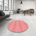 thumbnail image 4 of Ahgly Company Machine Washable Indoor Round Transitional Pastel Pink Area Rugs, 8' Round, 4 of 7