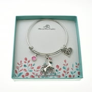 MOM AND THREE DAUGHTERS Little Girl's Unicorn Bangle Bracelet in stainless steel. Little girls jewelry. Little girls bracelet. Unicorn gifts. Unicorn bracelet