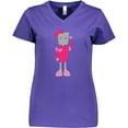 thumbnail image 3 of Inktastic Cute Robot, Girl Robot, Pink Robot With Ribbon Women's V-Neck T-Shirt, 3 of 5