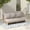 Light White + Sand, variant on Christopher Knight Home Outdoor 3-Seat Sofa with Reclined Wood Frame & Water-Resistant Cushions, Teak+Beige