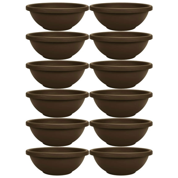 The HC Companies 18 Inch Bowl Planter, Chocolate Brown (12 Pack)