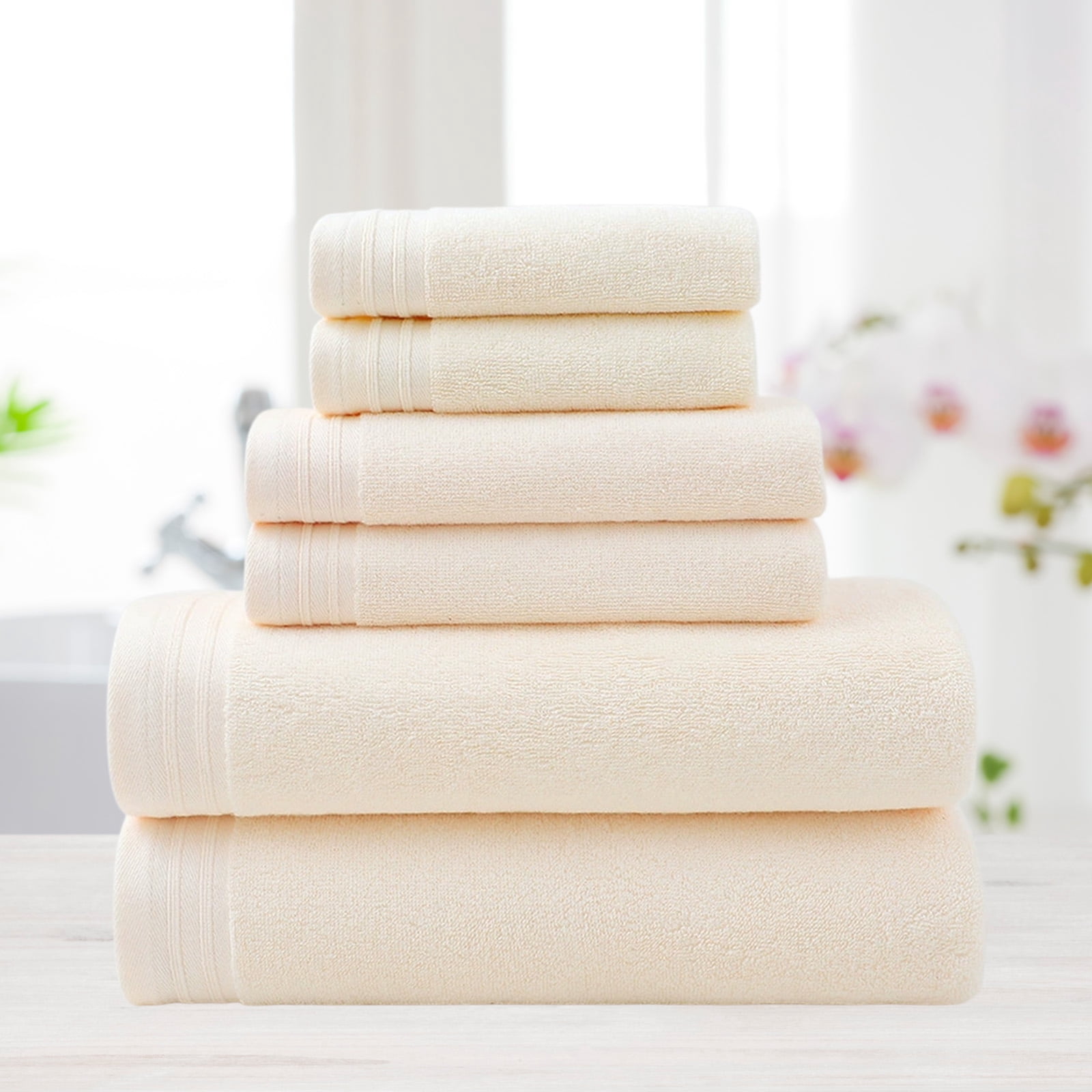 PALIFEUR Bath Towel Set 6pc Luxury Bath Towels Extra Soft Quicker Dry Highly Absorbent Face Towels Cotton Hand Towels for Bathroom Gym Shower Hotel School