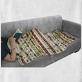 thumbnail image 6 of Christmas Soft Flannel Fleece Throw Blanket, Merry Christmas Words Xmas Ceremony Theme Design Borders, Cozy Plush for Indoor and Outdoor Use, 50" x 70", Apple Green White, by Ambesonne, 6 of 6