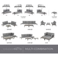 thumbnail image 4 of GRANDPATIO Outdoor Sectional Sofa Set, All-Weather Aluminum Frame Conversation Set with Cushion & Woodgrain Built-in Side Coffee Table, 4-Piece Modern Furniture Set for Poolside, Backyard, Deck, 4 of 9