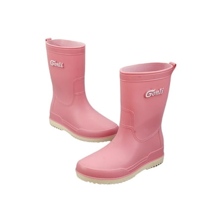 

Woobling Women s Garden Shoes Pull On Rain Boots With Lined Waterproof Boot Durable Rainboot Casual Outdoor Work Shoe Pink 5.5