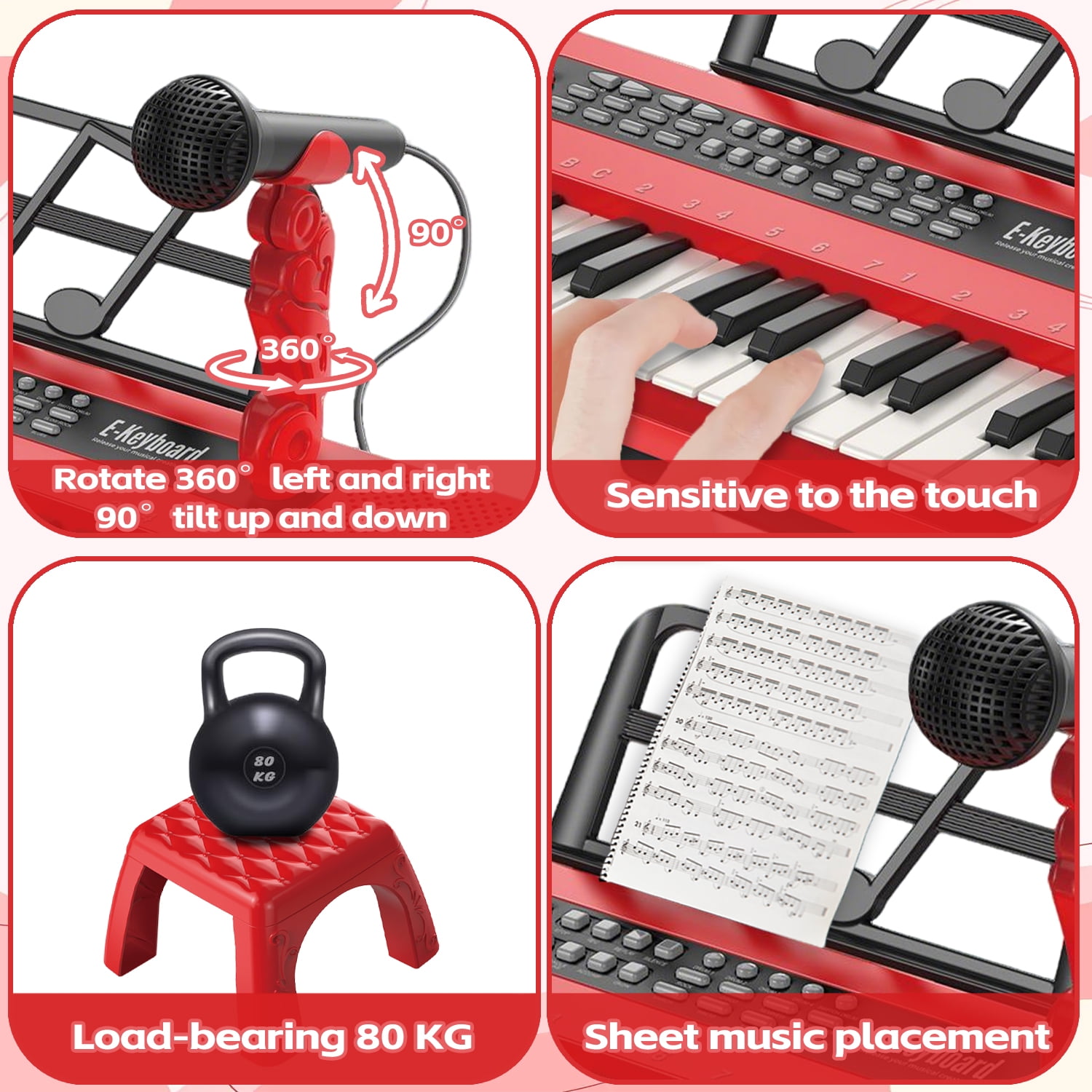 LINXUXIE Keyboard Piano Toys for Kids, 37 Keys Musical Instruments for Baby with Microphone, Toddlers Birthday Gifts for 3 4 5 6 7 8 Year Old