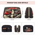 thumbnail image 5 of Picia Red Mushrooms Print Leather Makeup Bag Make Up Bag Travel Toiletry Bag for Her Girlfriend Teacher Teen Girl Gifts, 5 of 8