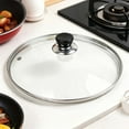 thumbnail image 5 of YaoZQ Universal Glass Pot Lid, Heat Resistant Pan Cover with Steam Vent, Stainless Steel Rim Replacement, White Knob, 8.3 inch, 5 of 7