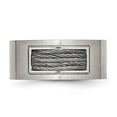 thumbnail image 5 of Auriga Fine Jewelry Stainless Steel Brushed w/Grey Cable Inlay 10 mm Band for Women Size 10, 5 of 6