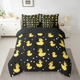 thumbnail image 2 of Manfei Cartoon Duck 7-Piece Twin Bedding Sets,Polka Dots Bedding Comforter Set,Black Yellow Breathable Sheet Sets,Lightweight Animal Room Decorative,Reversible, 2 of 7