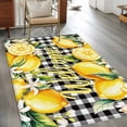 thumbnail image 2 of 3'x5' Rug for Living Room Bedroom, Yellow Lemons Washable Area Rugs Non-Slip Carpet Mats, Summer Fruits Leaves Botanical Buffalo Plaid Indoor Low Pile Area Rug Runner for Kitchen, Mudroom, 2 of 8