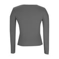 thumbnail image 5 of vigerkar Womens Long Sleeve Shirts Blouses Fall Fashion Ribbed Basic Tops Winter Clothes (Grey, XL), 5 of 6