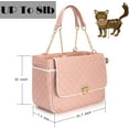 thumbnail image 4 of Fashion Pet Carrier Dogs Cat Small Animals Purse Bag, Leather Pet Carriers Dog Puppy Kitten Tote Travel Handbag TSA Airline-Approved, 4 of 14