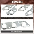 thumbnail image 4 of 2 Pcs Exhaust Manifold Header Gasket for Toyota Supra 1993-1998 Engine Manifold Exhaust Gasket No.1717346020/1717346050, 4 of 6
