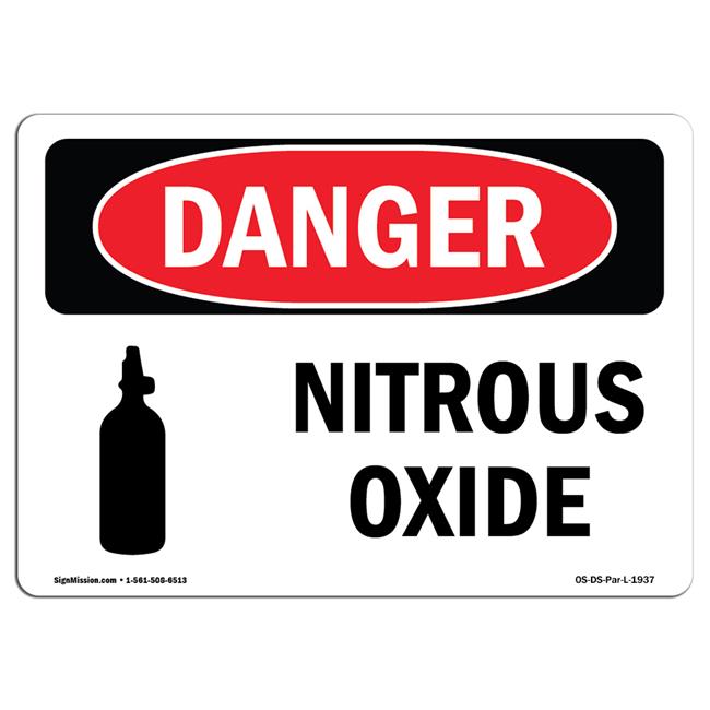 SignMission Danger Nitrous Oxide OSHA Decal Sign