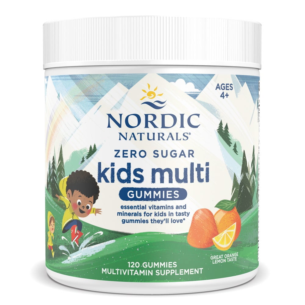 Nordic Naturals Zero Sugar Kids Multi Gummies, Orange Lemon, 120 Count