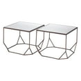 thumbnail image 4 of Arzon Coffee Table Set (2-Piece) Bronze Coffee Table, Modern Style, Mirror Glass square shape tabletop, MDF, Indoor Living, 4 of 5