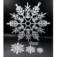 thumbnail image 2 of 12 copos de nieve de plástico blanco para Navidad, decoración navideña para festivales de cine, accesorios de decoración, colgante de copo de nieve de 5 a 30 cm, 2 of 4