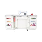 Kangaroo Manufacturing Bandicoot II Rectangle Sewing Cabinet, White with 3-Position Hydraulic Lift and Locking Casters