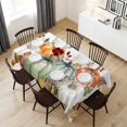 thumbnail image 6 of Fall Orange Pumpkins Table Cloth Waterproof Tablecloths, Thanksgiving Eucalyptus Autumn Rustic Tablecloth Dining Table Cover for Kitchen Party Tabletop Outdoor, Rectangle Tablecloth 54x108 Inch, 6 of 9