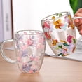 thumbnail image 2 of Double Wall Glass Cup Dry Flower Fillings Coffee Tea Mugs Heat Insulated Glass, 2 of 6