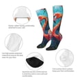thumbnail image 3 of Xecao Romantic Flamingo Pair Print Compression Socks for Both Men And Women for Running, Travel, Flight, Nurse, 3 of 6