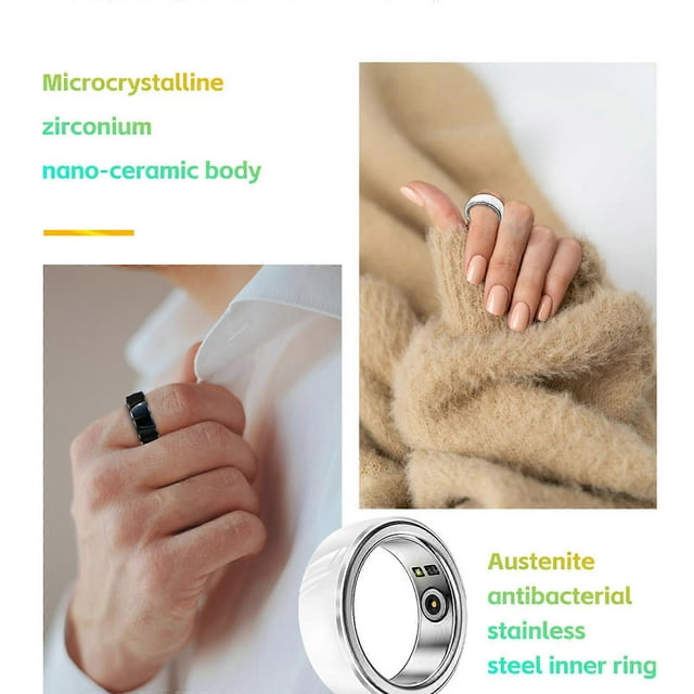 Rogbid R8 Smart Ring Fitness Tracker IP68 Waterproof Blood Oxygen/Sleep/Heart Rate/Blood Pressure Monitor Multiple Sports Mode with Android iOS
