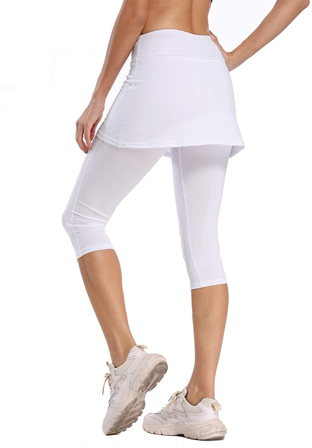 Yoga Skirted Capri Leggings Golf Tennis 