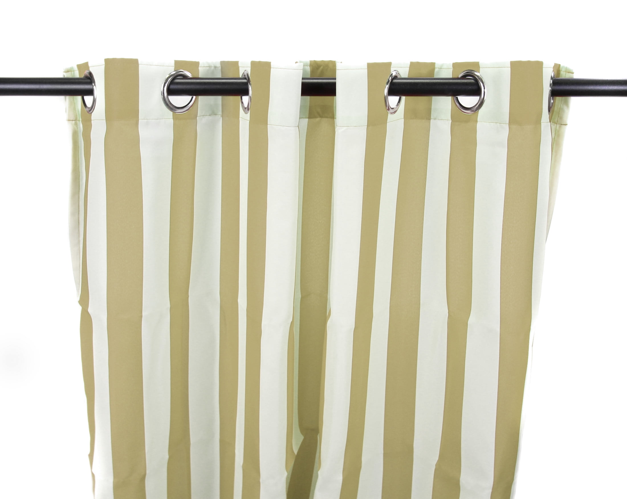 Jordan Manufacturing 54" x 96" Natural Stripe Grommet Semi-sheer Outdoor Curtain Panel