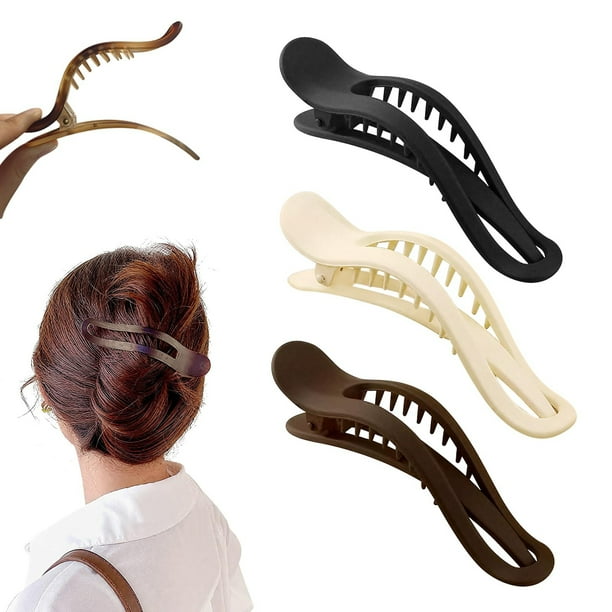Pinzas planas para el cabello para mujeres y niñas 2025, pinzas planas con forma de garra y pinzas para el cabello grueso, pinzas con forma de garra, accesorios para peinar el cabello. Una horquilla.