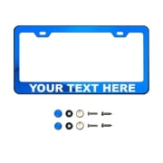 Customize Personalize KA Depot T304 8k Polish Mirror Blue Chrome Stainless Steel License Frame with Aluminum Screw Cap