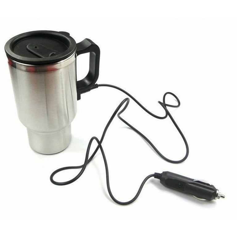 Car Electric Mug, 12V 450ml Electric In-car Stainless Steel Travel Heating Cup Coffee Tea Car Cup Mug for Heating Water, Coffee, Milk and Tea with Air