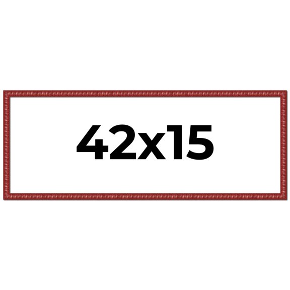 42x15 Frame Red Solid Wood Picture Frame Width 1 Inches | Interior Frame Depth 0.375 Inches |