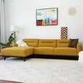 thumbnail image 6 of Narvik Dark Yellow Fabric Linen Left-Facing Living Room Corner Sectional Sofa, 6 of 7