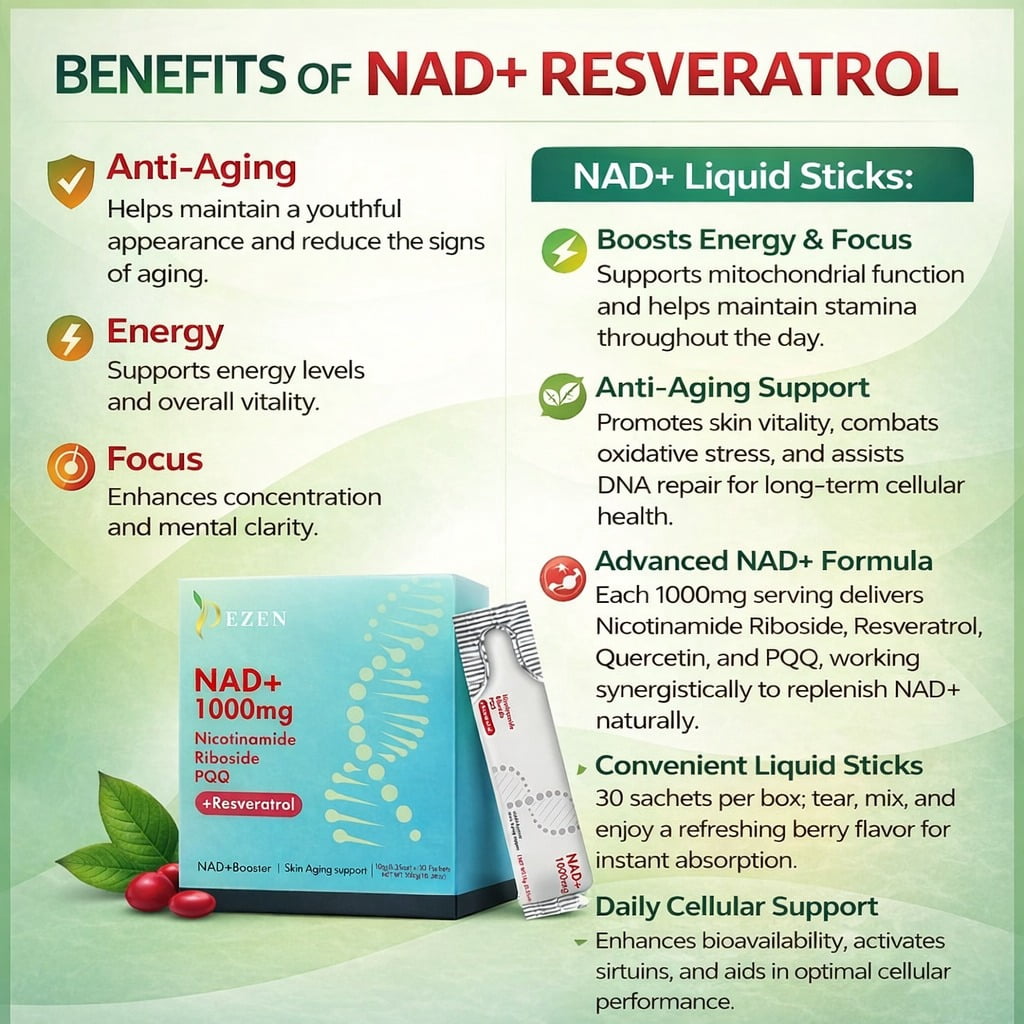 NAD+ Capsules & NAD Liquid Drink Mix Combo, Nicotinamide Adenine Dinucleotide Booster with NMN Alternative, Resveratrol & Vitamin B3, Cellular Energy & Healthy Aging, Pack 3