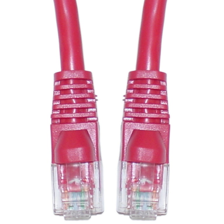 CableWholesale 10X6-33710 Cat5e Red Ethernet Crossover Cable Snagless  Molded Boot 10 foot 