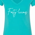 thumbnail image 4 of Inktastic Forty-licious Birthday Humor Women's V-Neck T-Shirt, 4 of 5