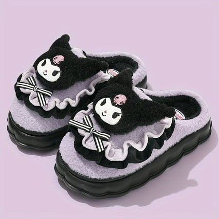 

Kulomi Slippers Collection - Soft Fuzzy Non-Slip Cozy Plush Shoes with Hello Kitty & Melody Cartoon Designs - Kawaii Novelty Slippers for Women and Girls at Home