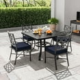 thumbnail image 4 of Kimunuk Outdoor Chair Cushions set of 2, 19" x 19" Zipped Waterproof Outdoor Seat Cushions Couch Pads with Ties for Patio Furniture, Navy, 4 of 6