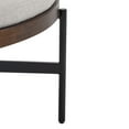 thumbnail image 6 of 36'' Modern Round Cocktail Ottoman with Fabric Upholstery and Metal Base, Beige+Black, 6 of 8